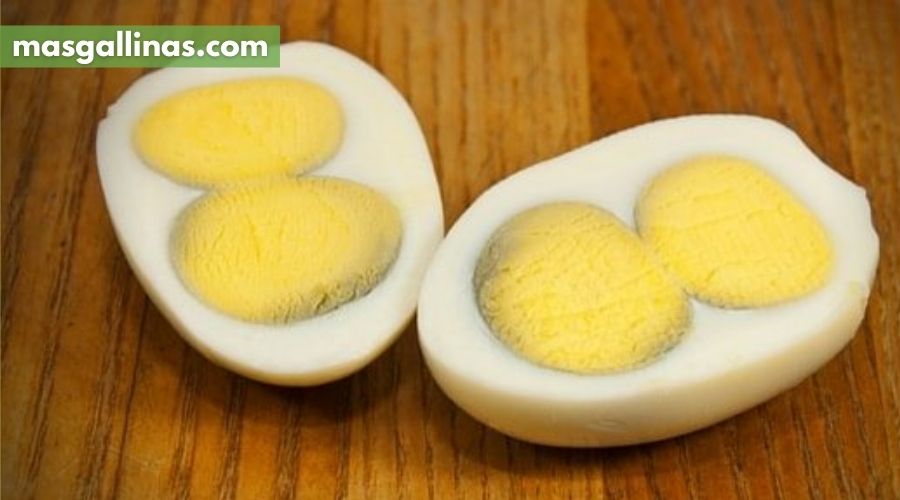 huevo con dos yemas duro cocido o hervido